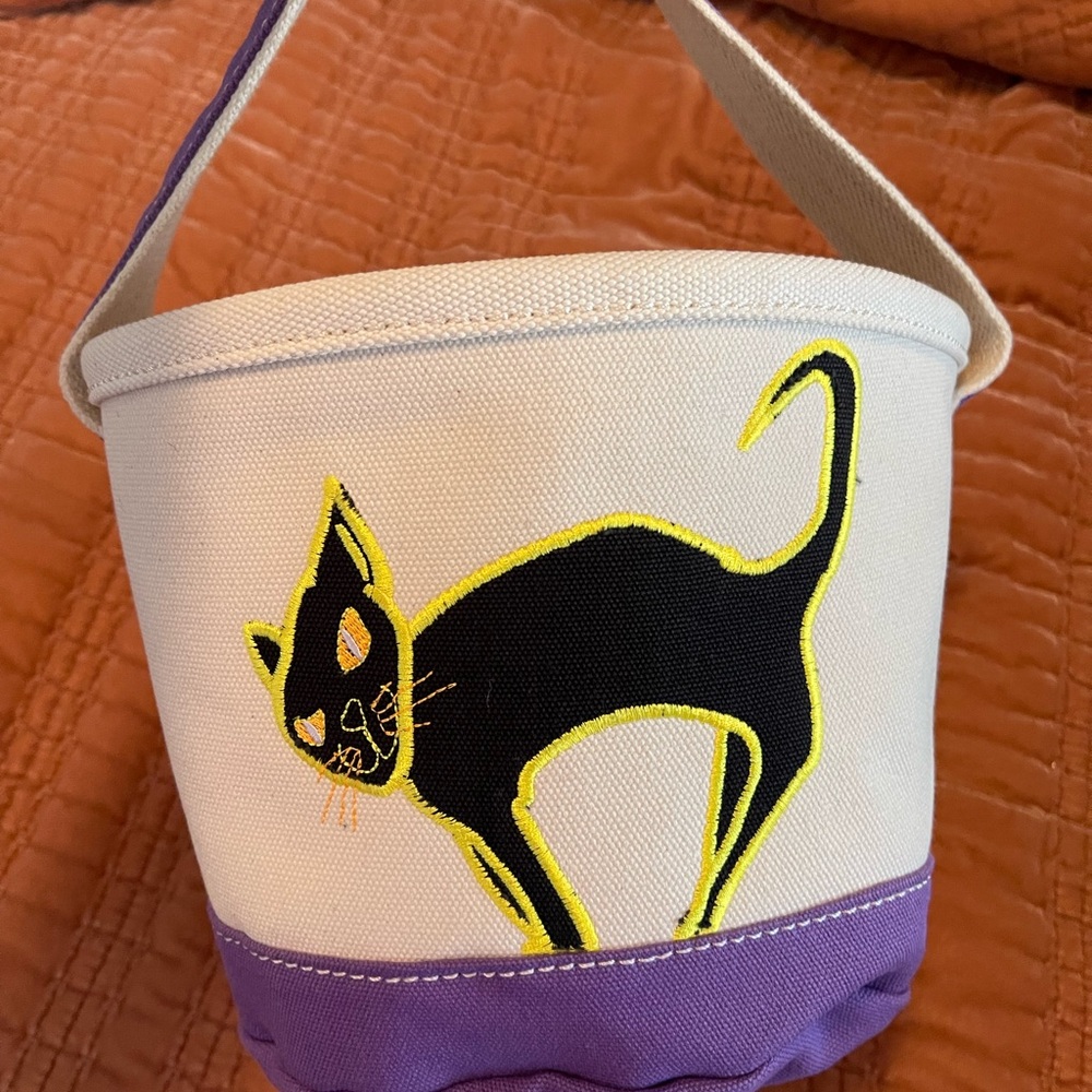 Lands' End Canvas Bag with Purple and Cream Accents